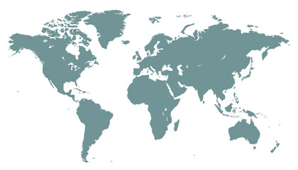 World map. Grey modern vector map. Silhouette map.