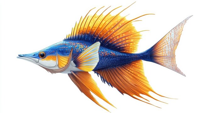 recommend clip art: Sailfish clipart, element, 3D illustration, realistic, isolated on white background
