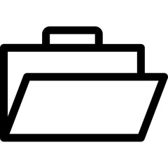 Simple vector icon briefcase, folder, open