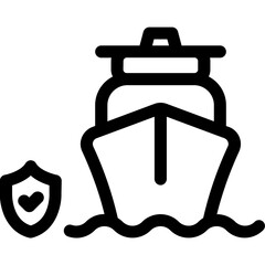 Simple vector icon safe seafaring ship