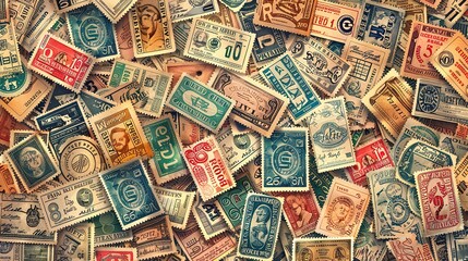 Obraz premium Vintage stamp pattern wallpaper