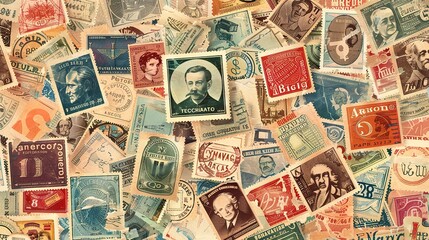 vintage stamp pattern wallpaper
