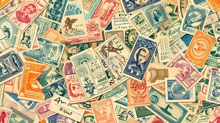 Obraz premium vintage stamp pattern wallpaper