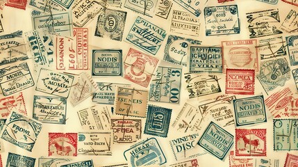 vintage stamp pattern wallpaper