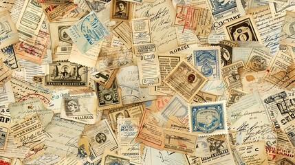 vintage stamp pattern wallpaper