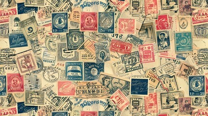 vintage stamp pattern wallpaper