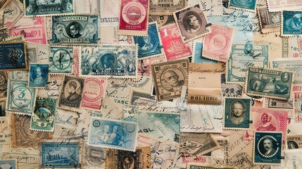 vintage stamp pattern wallpaper