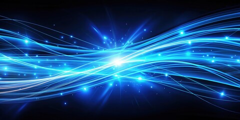 Obraz premium Abstract background of vibrant blue light streaks illuminating the darkness , futuristic, technology, glowing, motion, energy