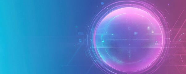 Abstract graphic design with futuristic circular elements and vibrant colors for tech or app backgrounds