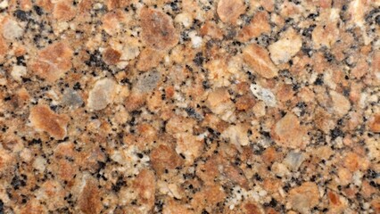 Naklejka premium Polished slice of granite with a natural brown color pattern , granite, brown, color, polished, slice, mineral, natural, pattern