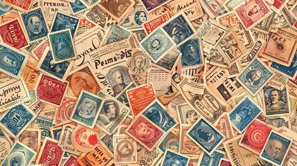 vintage stamp pattern wallpaper