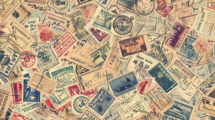 Obraz premium vintage stamp pattern wallpaper