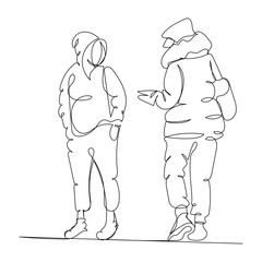 Vector illustration skier downhill skiing winter sport activity black white line art drawing, Continuous single line sketch drawing of man snowboarder ride speed at mountain. Winter vacation sports.