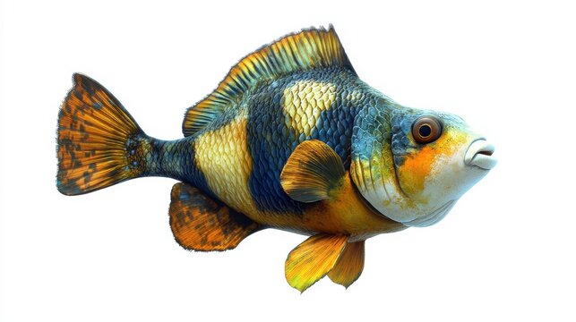 recommend clip art: Triggerfish clipart, element, 3D illustration, realistic, isolated on white background