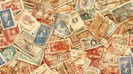 vintage stamp pattern wallpaper