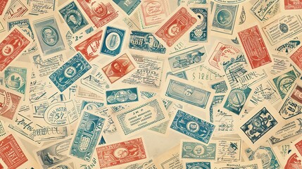 vintage stamp pattern wallpaper