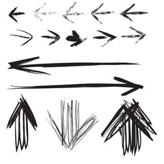 Sketchy arrow set, doodle arrows, hand drawn direction marks