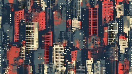 Cityscape pattern wallpaper