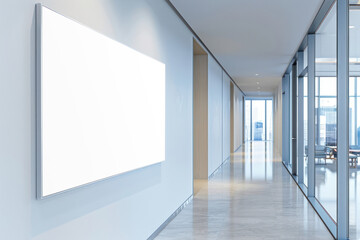 PNG office hallway frame  mockup, transparent design