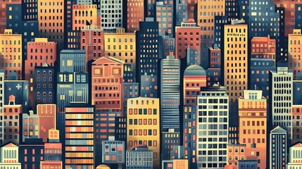 Obraz premium Cityscape pattern wallpaper
