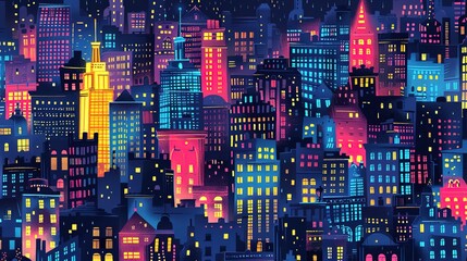 Cityscape pattern wallpaper