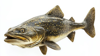 Obraz premium Halibut clipart, element, 3D illustration, realistic, isolated on white background
