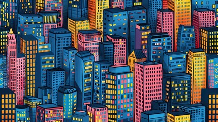 Cityscape pattern wallpaper