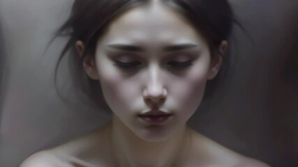 face of a meditating woman, seamless looping - Powered by Adobe