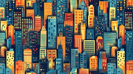 Obraz premium Cityscape pattern wallpaper