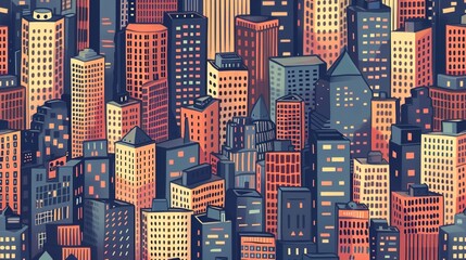 Obraz premium Cityscape pattern wallpaper