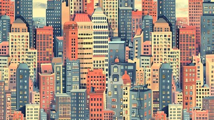 Obraz premium Cityscape pattern wallpaper