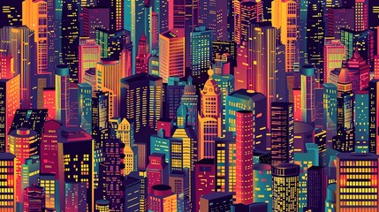 Obraz premium Cityscape pattern wallpaper
