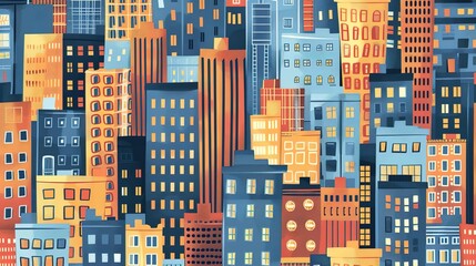 Cityscape pattern wallpaper
