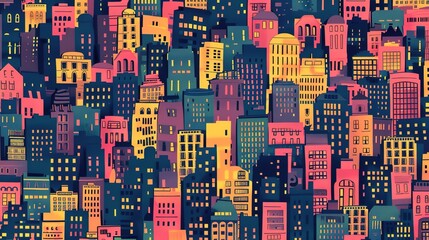 Obraz premium Cityscape pattern wallpaper