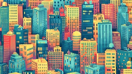 Cityscape pattern wallpaper