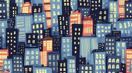 Obraz premium Cityscape pattern wallpaper