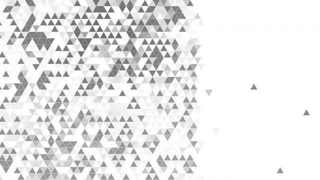 Abstract geometry triangle white and gray background. Loop animation with copy space line.