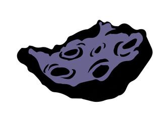 Vector drawing. Small Asteroid in the sky