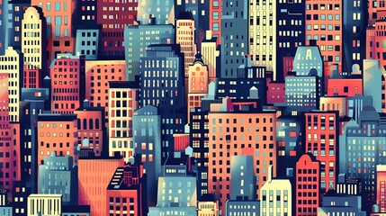 Cityscape pattern wallpaper