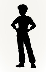 Obraz premium Vector drawing. Small angry boy