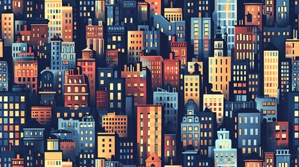 Cityscape pattern wallpaper
