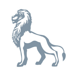 Vector drawing. Lion look for prey