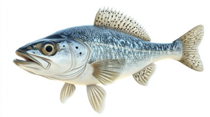 Naklejka premium Bluefish clipart, element, 3D illustration, realistic, isolated on white background