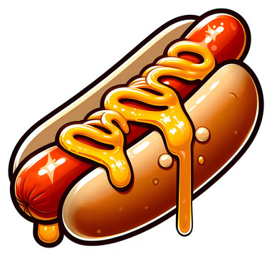 recommend clip art: Cute illustration of hot dog