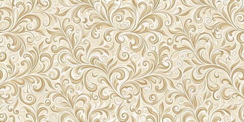 Sophisticated cream-colored seamless pattern with intricate swirls, elegant, luxurious, seamless, cream, intricate