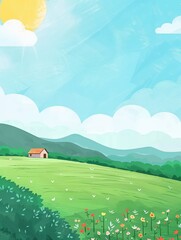Fototapeta premium Sunny day in a green field