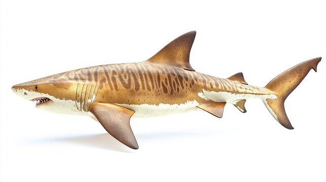 Sand tiger shark clipart, element, 3D illustration, realistic, isolated on white background