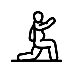 side lunges pregnant fitness line icon vector. side lunges pregnant fitness sign. isolated contour symbol black illustration