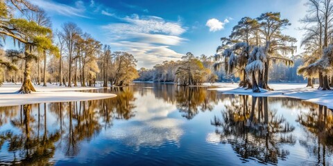 Louisiana snow blankets a state park, Louisiana, snow, state park, winter, landscape, nature, trees, park, scenic, white