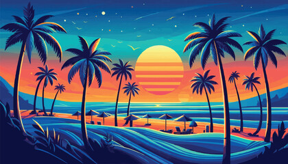 Obraz premium palm tree on the beach